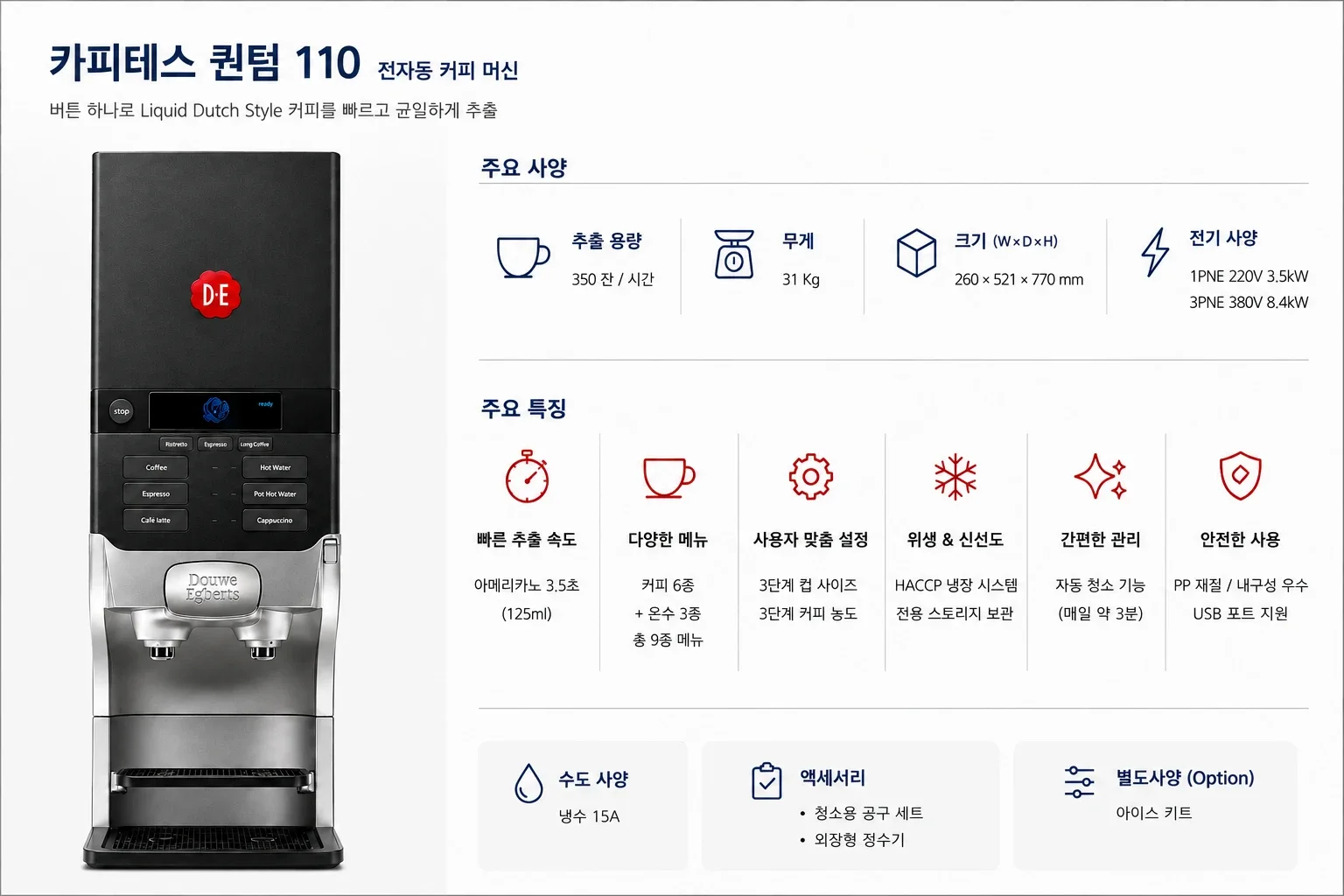 퀀텀 110 커피 머신