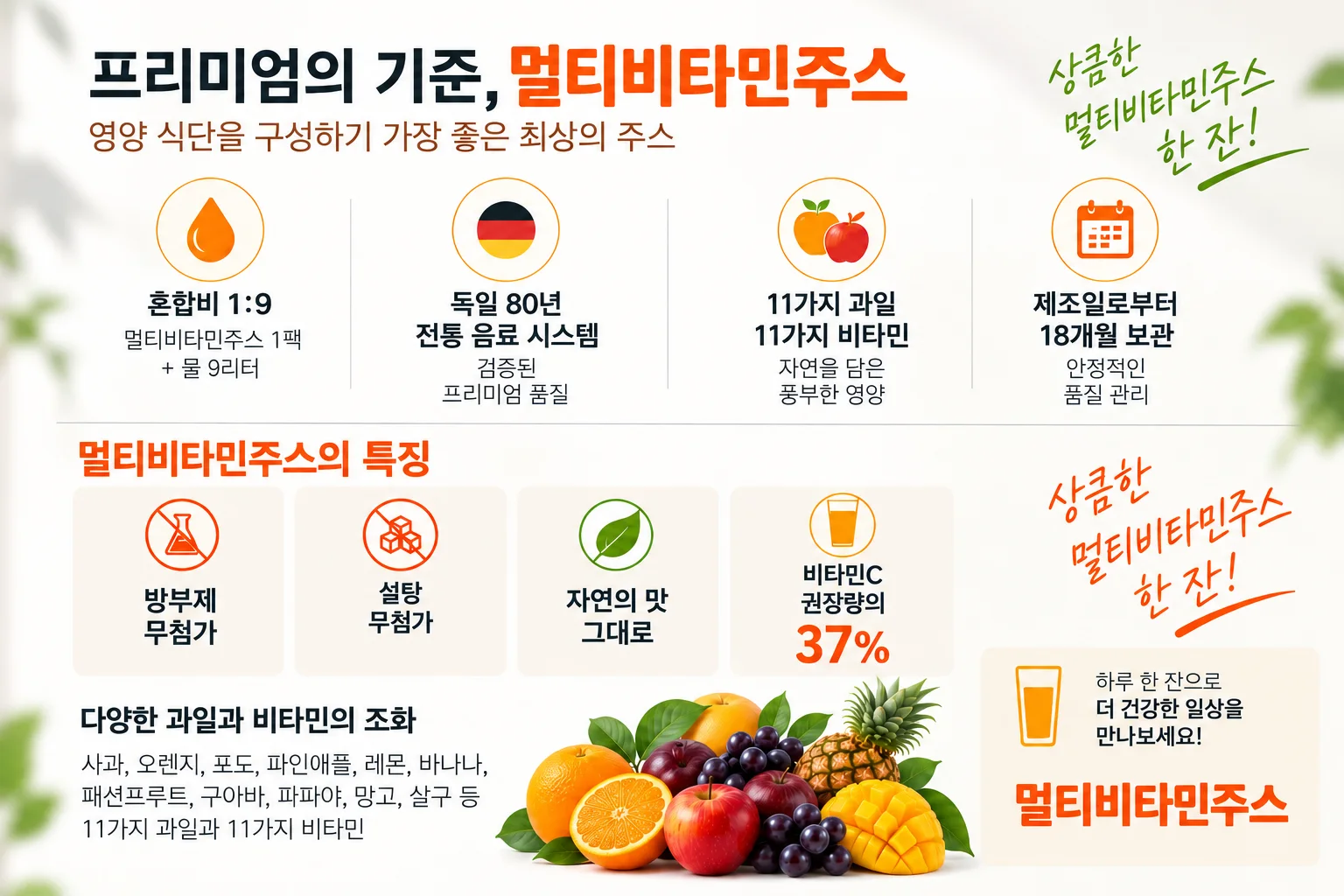 멀티비타민주스 제품 개요